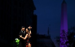 Argentina's Ricardo Astrada (L) and Constanza Vieyto perform during the world tango championship final in Buenos Aires