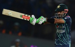 Pakistan's Mohammad Rizwan plays a shot during the first Twenty20 international cricket match between Pakistan and England at the National Cricket Stadium in Karachi on September 20, 2022