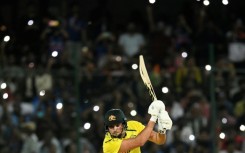 In focus: Tim David watches the ball on his way to 54 in Hyderabad 