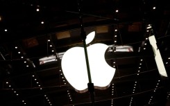 The Apple logo at a store in New York 