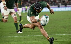 South Africa's wing Cheslin Kolbe scored as South Africa beat England in the last World Cup final in Yokohama in  November 2019