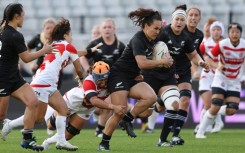 New Zealand’s Portia Woodman scored seven tries in the recent warm-up win over Japan 