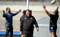 New Zealand All Black coach Ian Foster (C) has opted against including any uncapped players for a northern hemisphere tour