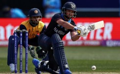 Namibia's Jan Frylinck on his way to top scoring with 44 to set up a shock win over Sri Lanka