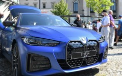 A BMW i4 electric car 