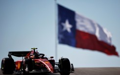 Spanish Ferrari driver Carlos Sainz on the way to the top time in the opening free practice for the United States Grand Prix