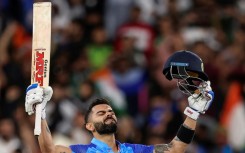 India's Virat Kohli celebrates after the win against Pakistan