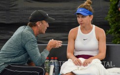Simona Halep (right) was coached by Darren Cahill (left) for six years