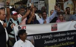 A protest was held in Karachi after the killing of Pakistani news anchor Arshad Sharif in Kenya