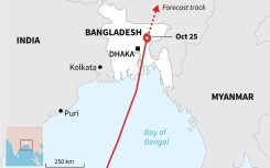 Cyclone Sitrang slammed into Bangladesh late Monday