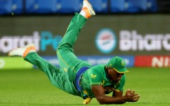 South Africa's Lungi Ngidi drops a catch against Zimbabwe