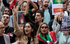 International demonstrations in support of the Iran protests included this rally at the Place de la Republique in Paris