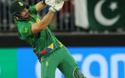 South Africa's Aiden Markram plays a shot during the ICC men's Twenty20 World Cup 2022 cricket match against India at the Perth Stadium
