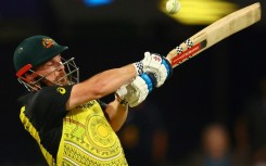 Australia captain Aaron Finch hits a six against Ireland 
