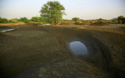 A dried-up canal from the Nile near the Sixth Cataract north of the Sudanese capital Khartoum