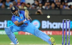 India's Suryakumar Yadav hits a six against Zimbabwe at the MCG