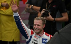 Haas F1 team's Danish driver Kevin Magnussen shone in the rain