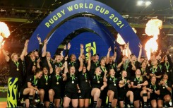 New Zealand's players celebrate after winning the World Cup