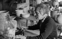 Marc Chagall working in his studio in Vallauris, in the south of France, in June 1952