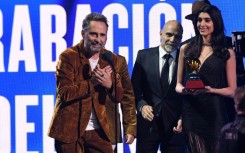 Uruguayan musician Jorge Drexler accepts the award for Record of the Year on stage during the 23rd Annual Latin Grammy awards at the Mandalay Bay's Michelob Ultra Arena in Las Vegas, Nevada, on November 17, 2022