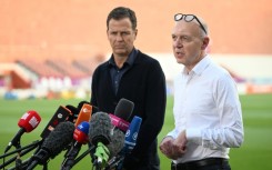 Oliver Bierhoff (L) and Bernd Neuendorf criticised FIFA over the 'One Love' armband ban