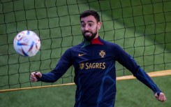 Bruno Fernandes at a Portugal training session earlier this month