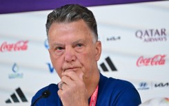Netherlands coach Louis Van Gaal speaking at a press conference on Thursday