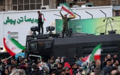 Heavy police numbers in the streets have become a common sight since the protests began, but on this occasion authorities did not move on the crowds