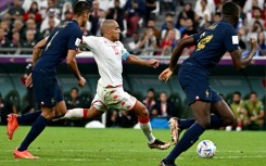 Wahbi Khazri scores for Tunisia against a much-changed France side