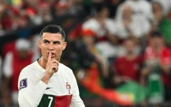 Portugal's forward Cristiano Ronaldo gestures during the defeat to South Korea
