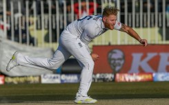 England captain Ben Stokes delivers a ball at full stretch at the Rawalpindi Cricket Stadium