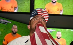 USA fans in Los Angeles watch the World Cup Round of 16 match against the Netherlands