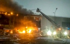 The roof of the sprawling centre collapsed as the flames engulfed the building