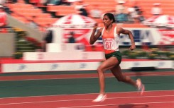 P.T. Usha competes in the 200 metres at the 1986 Asian Games in Seoul