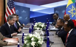 Djibouti President Ismail Omar Guelleh arrives at Andrews Air Force Base to attend the US-Africa Leaders Summit