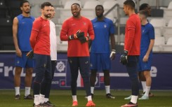 The full France squad trained on the eve of the World Cup final