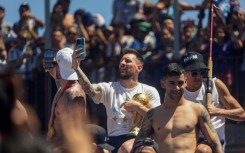 Messi and the Argentinian football team arrive at airport after World Cup win