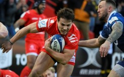 Antoine Dupont (C) scored two tries for Toulouse as they beat Sale 45-19 on Sunday
