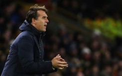 Winning start - Wolves manager Julen Lopetegui looks on during a debut 2-0 victory over Gillingham at Molineux in England's League Cup