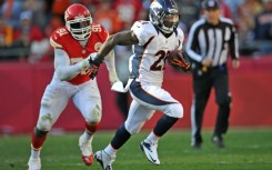Super Bowl winner: Ronnie Hillman (right) in action for the Denver Broncos in 2012