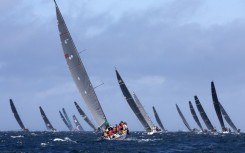 Yachts at the start of the Sydney to Hobart race in 2021