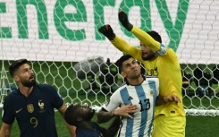 Tottenham team-mates Cristian Romero (13) and goalkeeper Hugo Lloris collided in the World Cup final