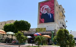 A billboard depicting Tunisia's Kais Saied on July 26, 2022: the North African leader last year staged a dramatic power grab in the birthplace of the Arab Spring