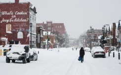 Ice formations appear on Lake Michigan as winter storm grips region