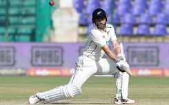 New Zealand's Kane Williamson plays a shot on his way to an unbeaten double century against Pakistan