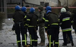Rescue workers cordoned off nearby streets after the strikes