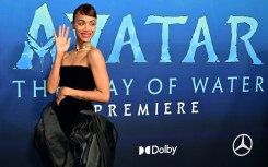 Actress Zoe Saldana arrives for the Hollywood premiere of 'Avatar: The Way of Water' on December 12, 2022