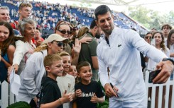 Novak Djokovic takes selfies with fans in Adelaide