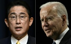 Japan's Prime Minister Fumio Kishida (L) and US President Joe Biden (R) will discuss security issues and bilateral ties when the Japanese leader visits the White House on January 13