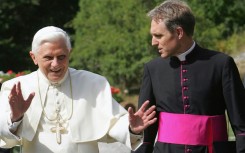 Pope Benedict XVI with Gaenswein in northern Italy in 2006,